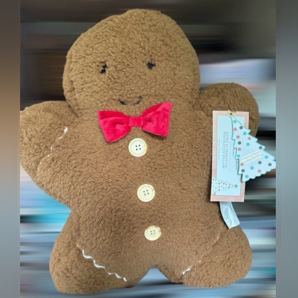 LARGE! NEW Cupcakes & Cashmere 18” Gingerbread Man Plush couch chair bed Pillow